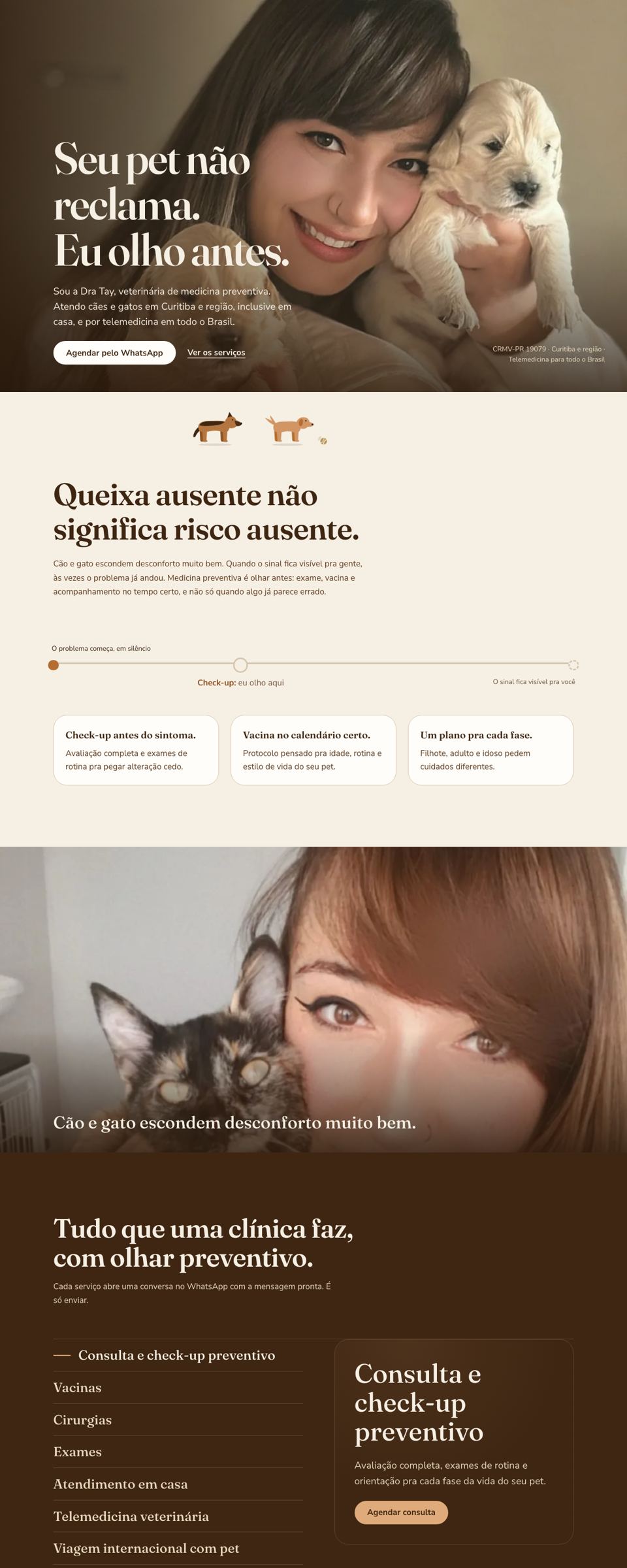 Página do site Dra Tay
